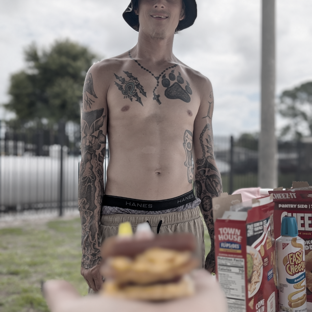 Dear Waters Cover Image, of Christopher, shirtless, at the pool